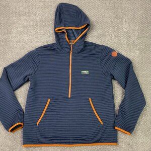 LL Bean Airlight Knit Hoodie Jacket Men's Medium Slightly Fitted Blue Full Zip